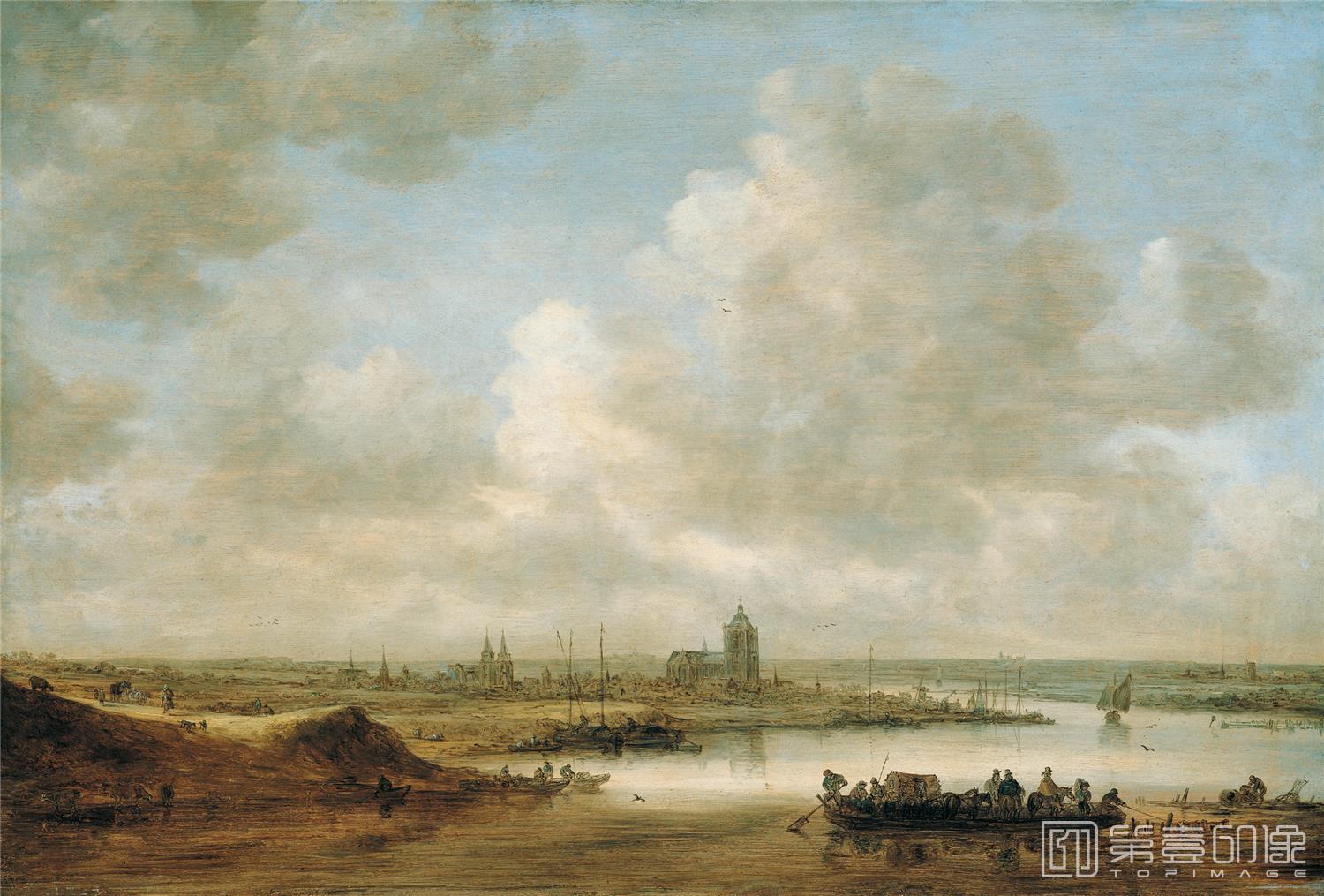 油画-列支敦士登皇家美术馆-Jan van GoyenThe Rhine at Arnhem-258